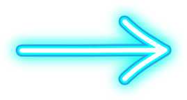 Cutout of Neon Blue Right Arrow Sign